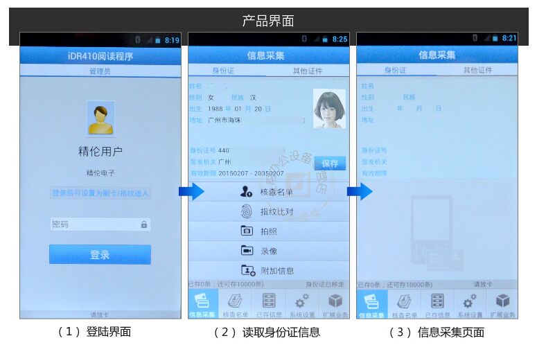 精伦iDR410手持式身份证阅读器软件界面